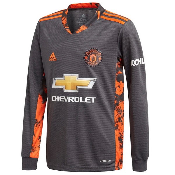 Camiseta Manchester United Replica Primera Ropa ML Portero 2020/21 Gris